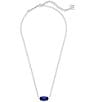 Kendra Scott Elisa Birthstone Pendant Silver Necklace, Color:Cobalt Cats Eye/Sept - Image 2