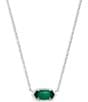 Kendra Scott Elisa Birthstone Pendant Silver Necklace, Color:Emerald Cats Eye/May - Image 1
