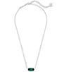 Kendra Scott Elisa Birthstone Pendant Silver Necklace, Color:Emerald Cats Eye/May - Image 2
