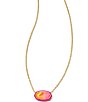Color:Gold Sunset Ombre Illusion - Image 1 - Elisa Enamel Frame Gold Short Pendant Necklace