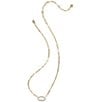 Kendra Scott Elisa Enamel Frame Paperclip Pearl Short Pendant Necklace, Color:Gold White Mother Of Pearl - Image 2