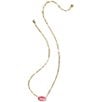 Kendra Scott Elisa Enamel Frame Paperclip Short Pendant Necklace, Color:Gold Bright Pink Illusion - Image 2