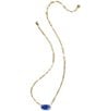 Kendra Scott Elisa Enamel Frame Paperclip Short Pendant Necklace, Color:Gold Cobalt Illusion - Image 2
