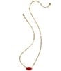 Kendra Scott Elisa Enamel Frame Paperclip Short Pendant Necklace, Color:Gold Red Illusion - Image 2