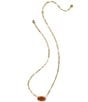 Kendra Scott Elisa Enamel Frame Paperclip Short Pendant Necklace, Color:Gold Orange Goldstone - Image 2