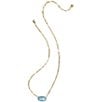 Kendra Scott Elisa Enamel Frame Paperclip Short Pendant Necklace, Color:Gold Periwinkle Illusion - Image 2