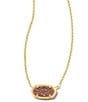 Color:Spice Drusy - Image 1 - Elisa 14K Gold Plated Drusy Pendant Necklace