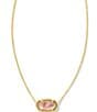 Color:Light Pink Iridescent Abalone - Image 1 - Elisa 14K Gold-Plated Pendant Necklace