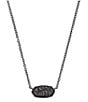 Color:Black Drusy - Image 1 - Elisa Gunmetal Pendant Necklace