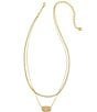 Color:Gold Iridescent Drusy - Image 2 - Elisa Herringbone Short Multi Strand Necklace