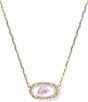 Kendra Scott Elisa Pave Frame Love Script Short Pendant Necklace - Image 1