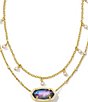 Color:Lilac Abalone - Image 1 - Elisa Pearl Short Multi Strand Necklace