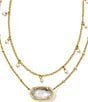 Color:Ivory Mother Of Pearl - Image 1 - Elisa Pearl Short Multi Strand Necklace