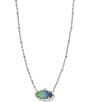 Color:Aqua Ombre Drusy - Image 1 - Elisa Petal Framed Short Pendant Necklace