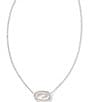 Color:Ivory Mother Of Pearl - Image 1 - Elisa Ridge Silver Frame Short Pendant Necklace