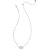Color:Ivory Mother Of Pearl - Image 2 - Elisa Ridge Silver Frame Short Pendant Necklace
