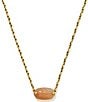 Kendra Scott Elisa Riveted Vintage Gold Short Pendant Necklace - Image 1