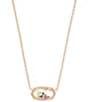 Color:Dichroic Glass - Image 1 - Elisa Rose Gold Pendant Necklace