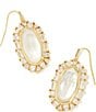 Color:Ivory Mother of Pearl - Image 1 - Elle Crystal Frame Statement Drop Earrings