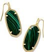 Color:Gold Green Malachite - Image 1 - Elle Gold Drop Earrings