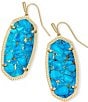 Color:Gold Bronze Veined Turquoise - Image 1 - Elle Gold Drop Earrings