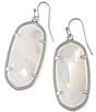 Color:Ivory Mother of Pearl - Image 1 - Elle Silver Drop Earrings