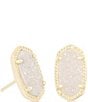 Color:Iridescent Drusy - Image 1 - Ellie Gold Stud Earrings