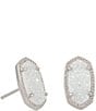 Color:Iridescent Drusy - Image 1 - Ellie Silver Stud Earrings