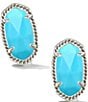 Color:Rhodium Turquoise - Image 1 - Ellie Stud Earrings