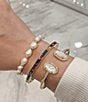 Kendra Scott Elton Gold Cuff Bracelet, Color:Ivory Mother of Pearl - Image 2