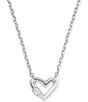 Kendra Scott Emery Heart Short Pendant Necklace, Color:Silver White CZ - Image 1