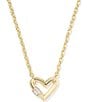 Kendra Scott Emery Heart Short Pendant Necklace, Color:Gold White CZ - Image 1