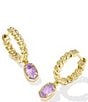 Kendra Scott Emilie Huggie Hoop Earrings, Color:Gold Amethyst - Image 1