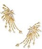 Color:Gold White Crystal - Image 1 - Firework Statement Crystal Drop Earrings