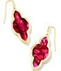 Color:Gold Light Burgundy Illusion - Image 1 - Framed Abbie Drop Earrings