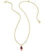 Color:Gold Light Burgundy Illusion - Image 2 - Framed Abbie Short Pendant Necklace