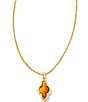 Color:Gold Marbled Amber Illusion - Image 1 - Framed Abbie Short Pendant Necklace