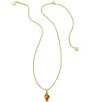 Color:Gold Marbled Amber Illusion - Image 2 - Framed Abbie Short Pendant Necklace