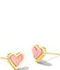 Color:Light Pink Drusy - Image 1 - Framed Ari Heart Gold Drusy Stud Earrings