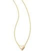 Color:White Opal - Image 1 - Framed Ari Heart Gold Opal Short Pendant Necklace