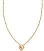 Color:Gold Dichroic Glass - Image 1 - Framed Gold Tess Satellite Short Pendant Necklace