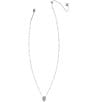 Color:Rhodium Platinum Drusy - Image 2 - Framed Silver Tess Satellite Short Pendant Necklace