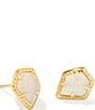 Color:Gold Iridescent Drusy - Image 1 - Framed Tessa Gold Stud Earrings
