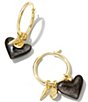 Color:Silver Obsidian/Gold - Image 1 - Frankie Gold Convertible Charm Hoop Earrings