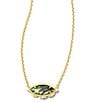 Color:Gold/Abalone - Image 1 - Genevieve Gold Short Pendant Necklace