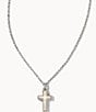 Color:Silver Opal - Image 1 - Gold Cross Pendant Necklace