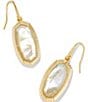 Color:Gold Golden Abalone - Image 1 - Gold Dani Ridge Frame Drop Earrings