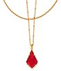 Color:Cranberry - Image 1 - Gold Faceted Alex Convertible Short Multi Strand Necklace