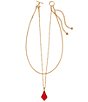 Color:Cranberry - Image 2 - Gold Faceted Alex Convertible Short Multi Strand Necklace