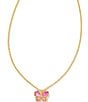 Color:Gold Azalea Pink Mix - Image 1 - Gold Mae Butterfly Short Pendant Necklace
